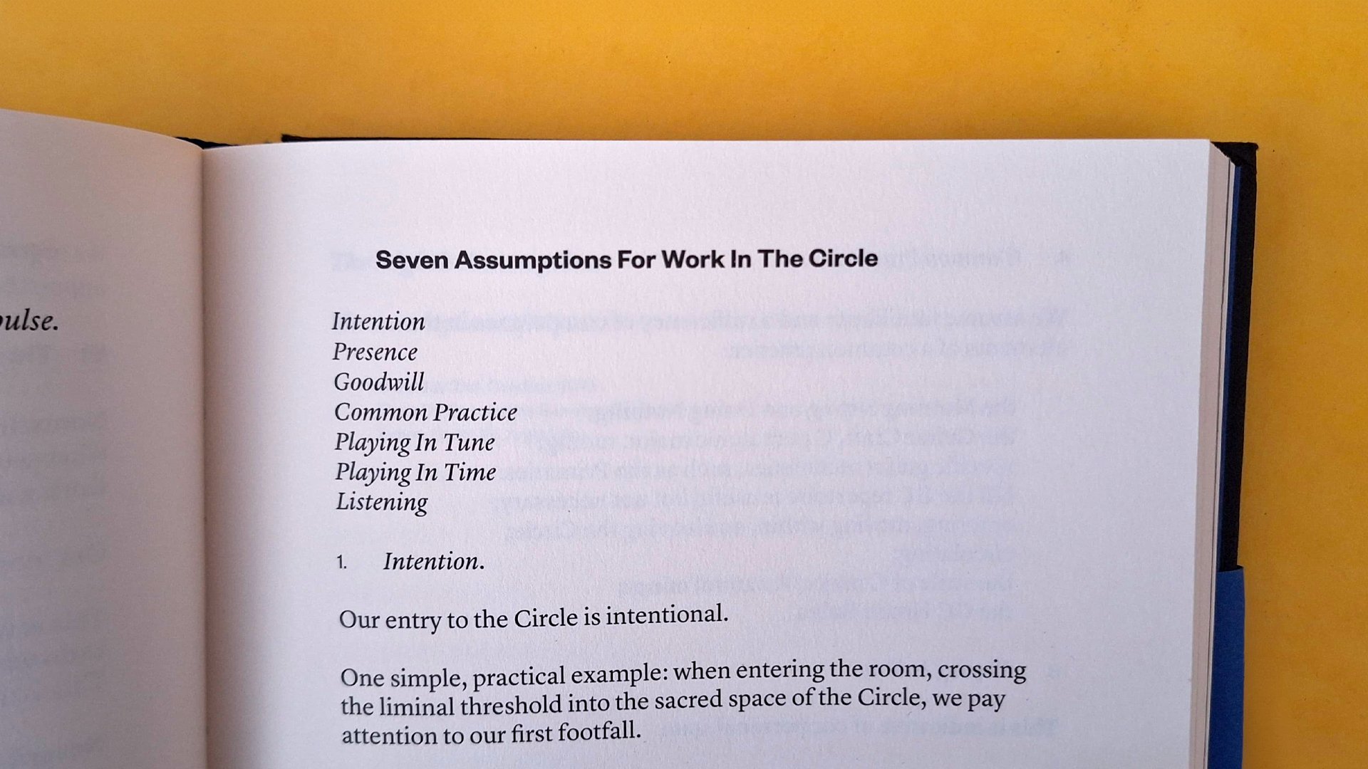 Seven Assumptions For Work In The Circle